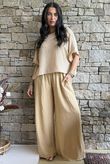 Basso Shirring Wide Leg Pant Camel